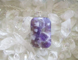 Chevron Amethyst Purple Crystal Pendant Necklace