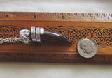 Amber Agate Natural Gemstone Horn Pendant Necklace