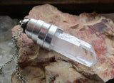 Ultraviolet LED Natural Quartz Light Up Crystal Pendant Necklace