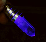 Ultraviolet LED Natural Quartz Light Up Crystal Pendant Necklace