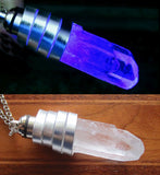 Ultraviolet LED Natural Quartz Light Up Crystal Pendant Necklace