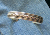 Vintage 925 Sterling Silver Braided Cuff Bracelet