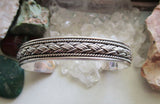 Vintage 925 Sterling Silver Braided Cuff Bracelet