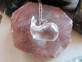 Vintage Clear Quartz Crystal Whale Pendant Necklace