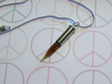 Antique Amber Swirl Glass Silver Bullet Pendant