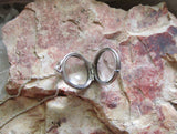 Sterling Silver Vintage Glass Bubble Locket Herkimer Diamonds Necklace