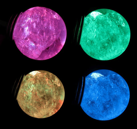 Quartz LED Color Change Natural Crystal Ball Pendant Necklace