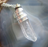 LED Light Up Color Change Natural Quartz Crystal Pendant Necklace