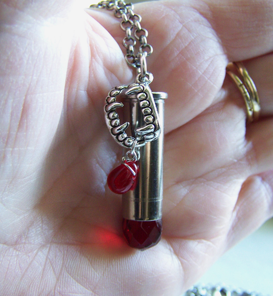 Couples blood hot sale vial necklaces