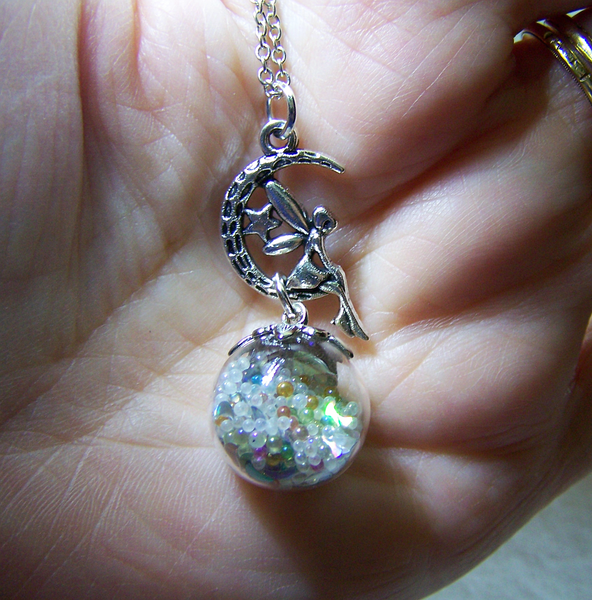 Fairy in Star Pendant / Glow in the Dark / Star Necklace / Fairy Necklace/