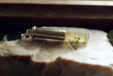 Natural Yellow Heliodor Crystal Bullet Pendant Necklace