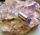 Natural Blue Iolite Gemstone Crystal Bullet Pendant Necklace