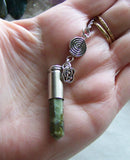 Green Jade Celtic Spiral Bullet Pendant Necklace