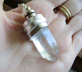 Golden Yellow LED Light Up Natural Quartz Crystal Pendant Necklace