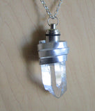 Golden Yellow LED Light Up Natural Quartz Crystal Pendant Necklace