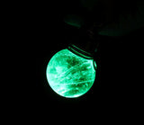 LED Light Up Quartz Earth Elemental Green Crystal Ball Pendant Necklace