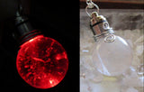 Red LED Light Up Quartz Crystal Ball Fire Elemental Pendant