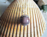 Botswana Agate Gemstone Silver Acorn Pendant Necklace