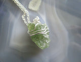 Green Apatite Natural Raw Gemstone Crystal Pendant Necklace
