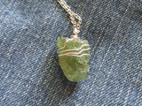 Green Apatite Natural Raw Gemstone Crystal Pendant Necklace