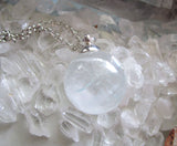 Aqua Aura Mystic Quartz Crystal Sphere Pendant Necklace