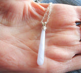 Blue Lace Agate Sterling Silver Pendant Necklace