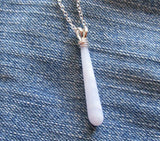 Blue Lace Agate Sterling Silver Pendant Necklace