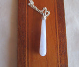 Blue Lace Agate Sterling Silver Pendant Necklace