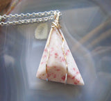 Cinnabrite Polished Gemstone Triangle Pendant Necklace