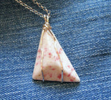 Cinnabrite Polished Gemstone Triangle Pendant Necklace