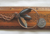 Native American Vintage Copper Triple Leaf Pendant Necklace