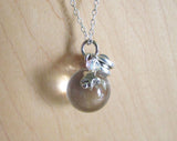Mini Quartz Crystal Ball Silver Star Pendant Necklace