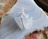 Blue Dumortierite Quartz Natural Crystal Pendant Necklace