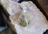 Green Epidote Quartz Natural Crystal Gemstone Pendant