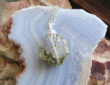 Green Epidote Quartz Natural Crystal Gemstone Pendant