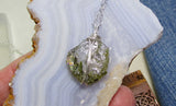 Green Epidote Quartz Natural Crystal Gemstone Pendant