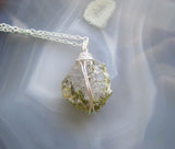 Green Epidote Quartz Natural Crystal Gemstone Pendant