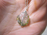 Green Epidote Quartz Natural Crystal Gemstone Pendant