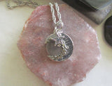 Gibeon Meteorite Silver Moon and Star Celestial Pendant Necklace
