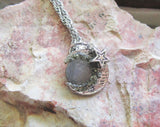 Gibeon Meteorite Silver Moon and Star Celestial Pendant Necklace