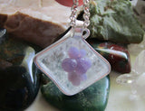 Natural Grape Agate Cluster on Ice Calcite Pendant Necklace
