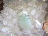 Green Pistachio Calcite Natural Crystal Gemstone Pendant Necklace
