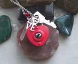 Captured Heart Lock and Key Quartz Crystal Necklace