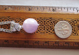 Lilac Pink Kunzite Crystal Ball Celtic Knot Pendant Necklace