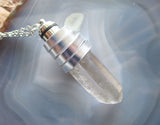 Light Up Blue LED Quartz Crystal Pendant Necklace