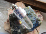 Light Up Blue LED Quartz Crystal Pendant Necklace