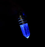 Light Up Blue LED Quartz Crystal Pendant Necklace