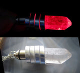 Red Light Up Natural LED Quartz Point Crystal Pendant Necklace