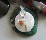 Mother of Pearl Aurora Borealis Swarovski Crystal Pendant Necklace