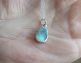 Welo Opal Natural Gemstone Sterling Silver Pendant Necklace